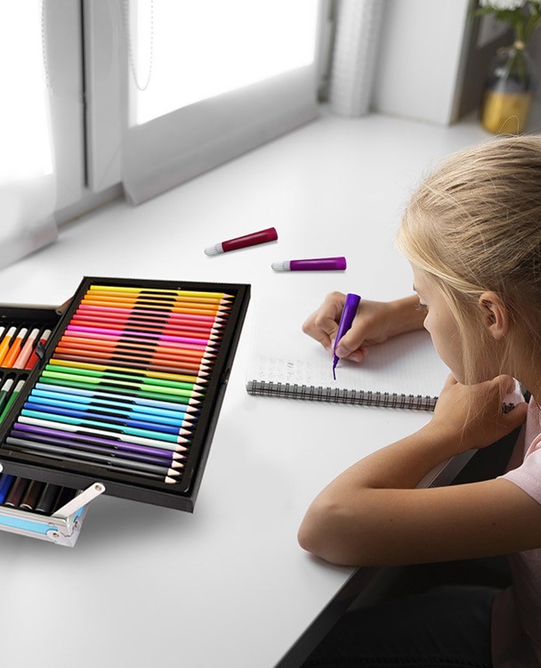 Чемодан творчества голубой 145 предметов — картинка 4