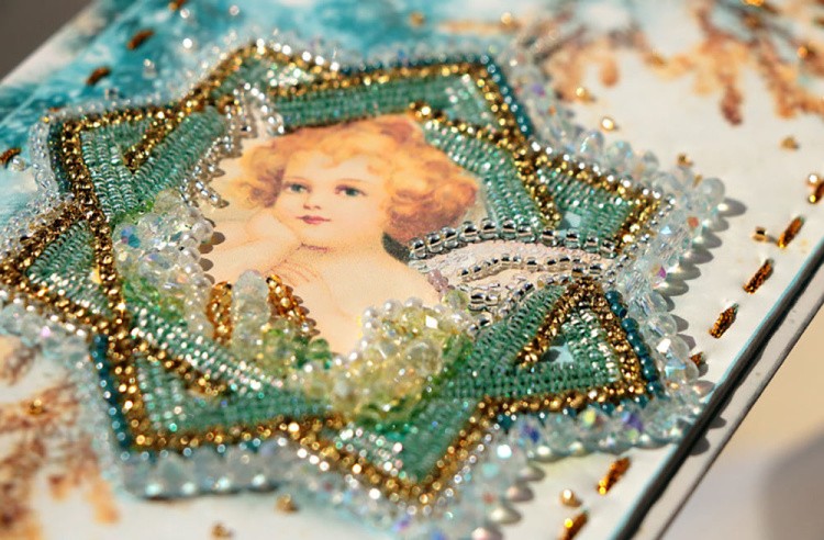 Набор для вышивания хрустальными бусинами открытка-конверт «Ангел-2» — картинка 2