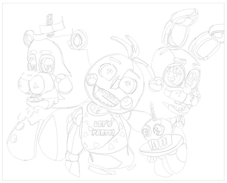 Картина по номерам «Фнаф Freddy's Фредди, Бонни, Чика 2» — картинка 3