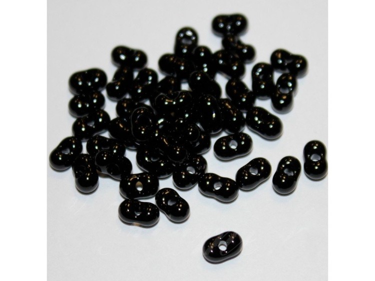 Бисер Чехия FARFALLE 321-90001 2х4 мм, 50 г, цвет: 23980 черный — картинка 2
