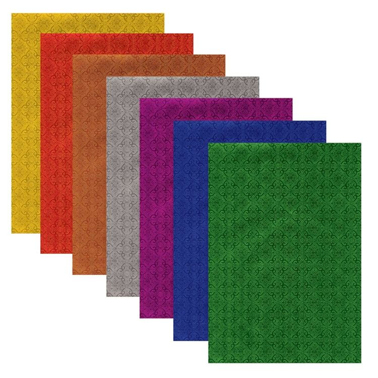 Цветная фольга А4 «Цветочный орнамент», фактурная 7 листов 7 цветов, Остров сокровищ — картинка 2