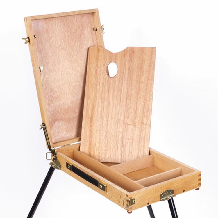 Этюдник BRAUBERG ART CLASSIC, бук, 40х25х7,5 см, высота холста 70 см, ножки метал 90 см, ремень — картинка 8