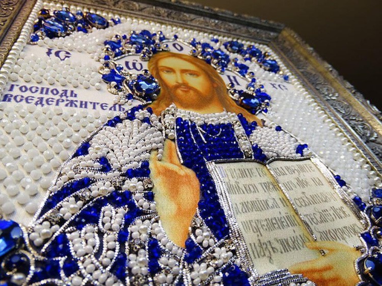 Набор вышивки хрустальными камнями «Вседержитель» (синий) — картинка 3