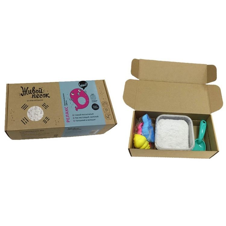 Живой Песок Релакс, 500 г с игрушками для игры — картинка 2