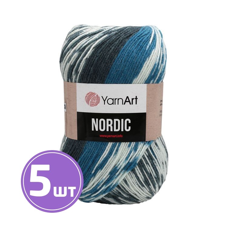 Пряжа YarnArt Nordic (662), мультиколор, 5 шт. по 150 г