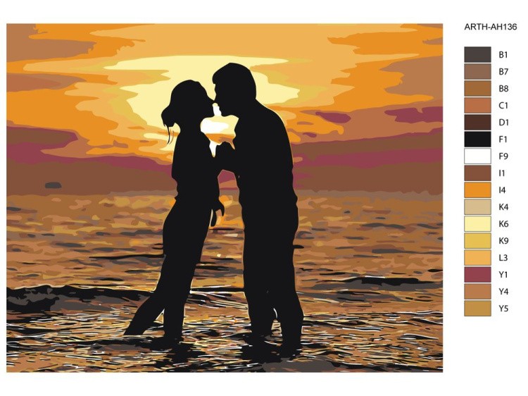 Картина по номерам «Поцелуй на закате» — картинка 2