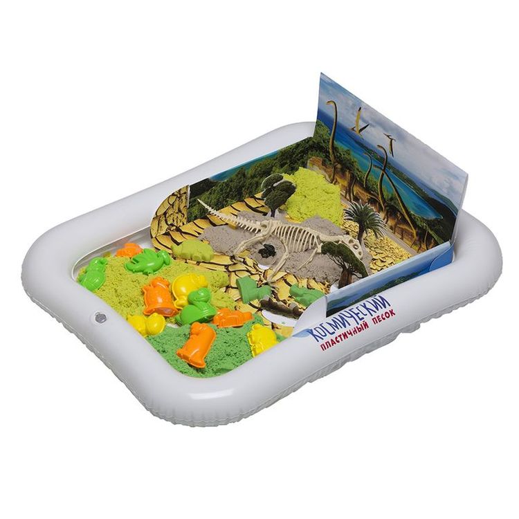 Космический пластичный песок набор «До нашей эры» 3 кг (цвет песочный, зеленый, желтый) — картинка 4