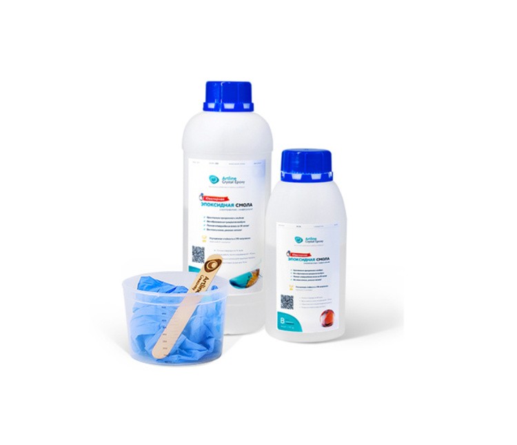 Эпоксидная смола универсальная Artline Crystal Epoxy 1 кг с творческим набором — картинка 2