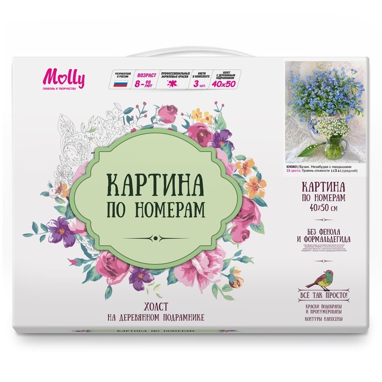 Картина по номерам «Незабудки с ландышами» — картинка 2
