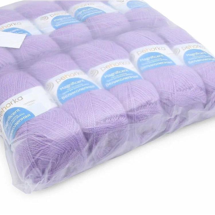 Пряжа Пехорка Великолепная (178), светло-сиреневый, 5 шт. по 100 г — картинка 3