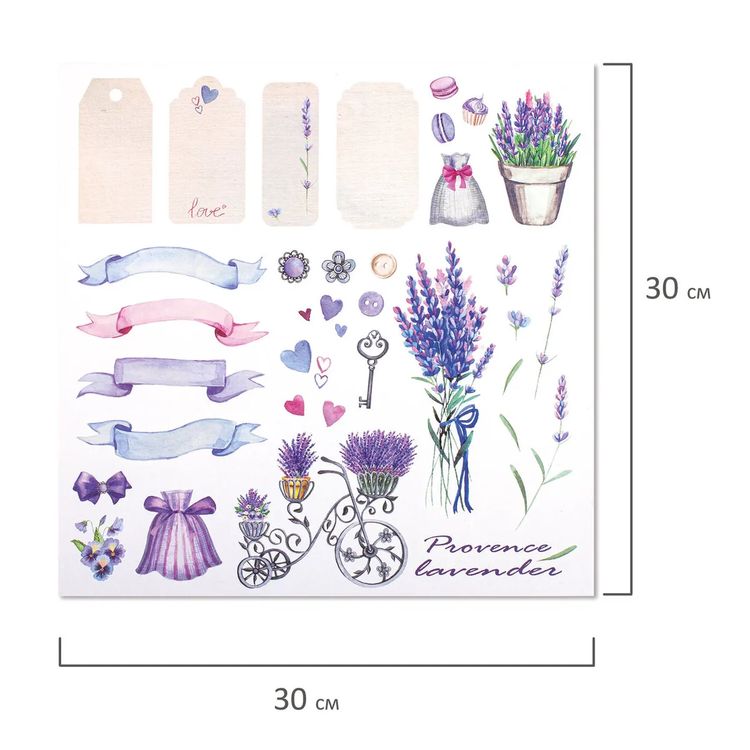 Бумага для скрапбукинга 30х30 см «Прованс», 12 дизайнов — картинка 8