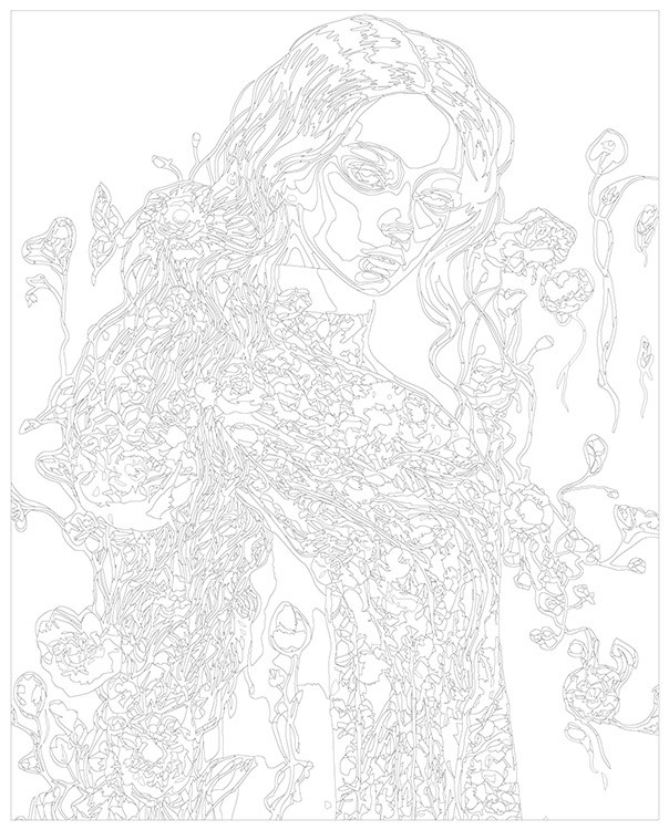 Картина по номерам «Портрет девушки с цветами» — картинка 3