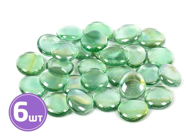 Камни стеклянные марблс, 30 - 33 мм, 6 шт. по 340 г, цвет: зеленый, Blumentag