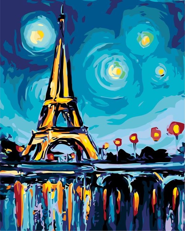Картина по номерам «Ночной Париж»