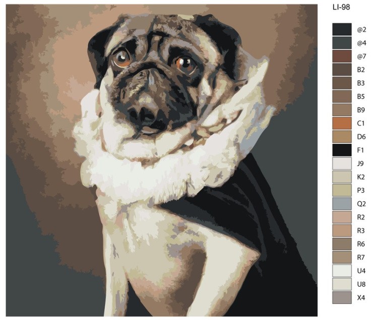 Картина по номерам «Мопс-аристократ» — картинка 2