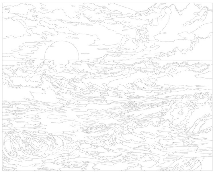 Картина по номерам «Природа: Морской пейзаж с волнами на закате» — картинка 3