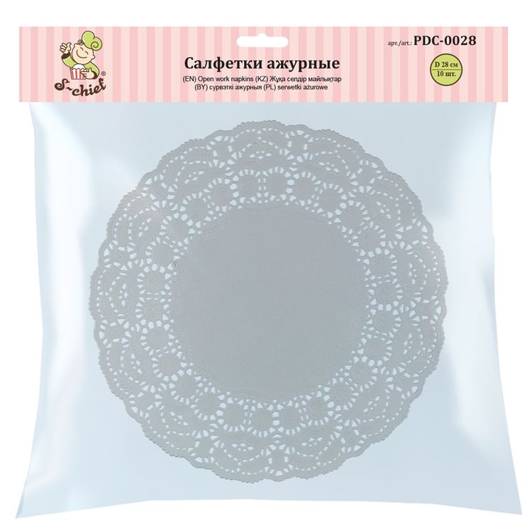Салфетки ажурные, 28 см, 10 шт., S-CHIEF  — картинка 2