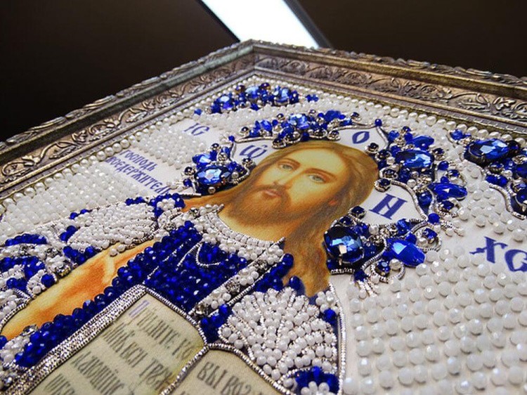 Набор вышивки хрустальными камнями «Вседержитель» (синий) — картинка 6