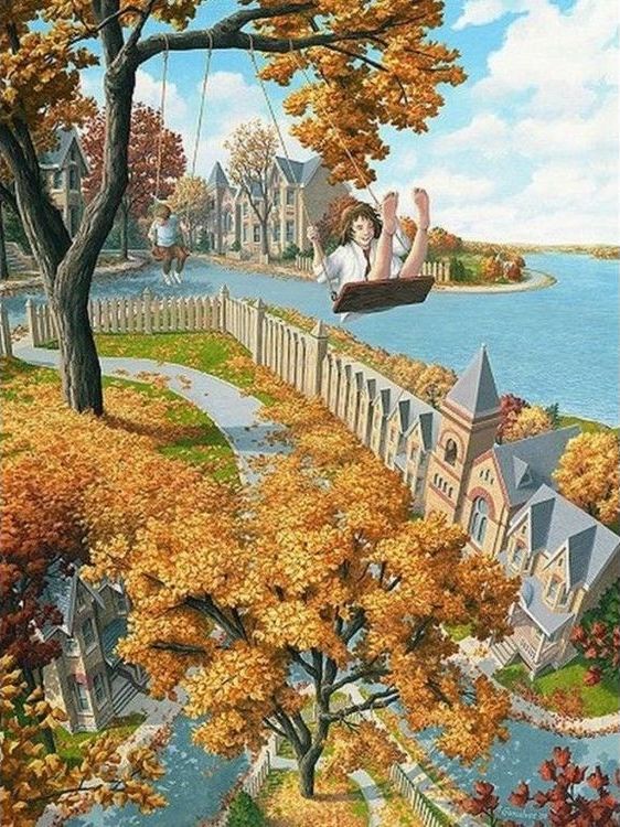 Алмазная вышивка «Сюрреалистические качели» — картинка 2