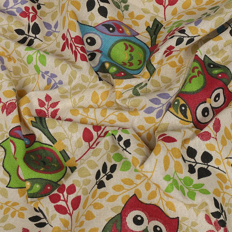 Ткань льняная, 1 м x 150 см, 140 г/м², цвет: желтый, принт, TBY — картинка 3