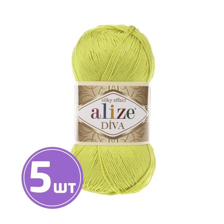 Пряжа ALIZE Diva Silk effekt (109), липа, 5 шт. по 100 г