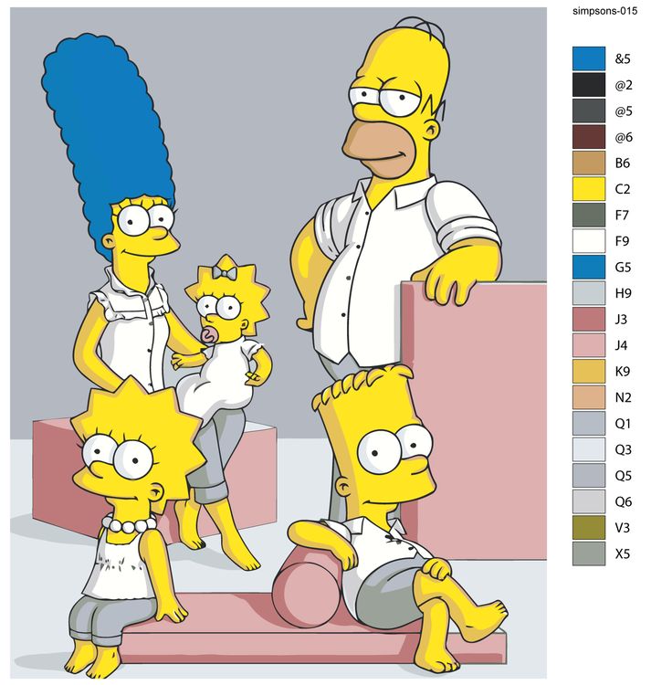 Картина по номерам «Simpsons Симпсоны: Семья в белом» — картинка 2