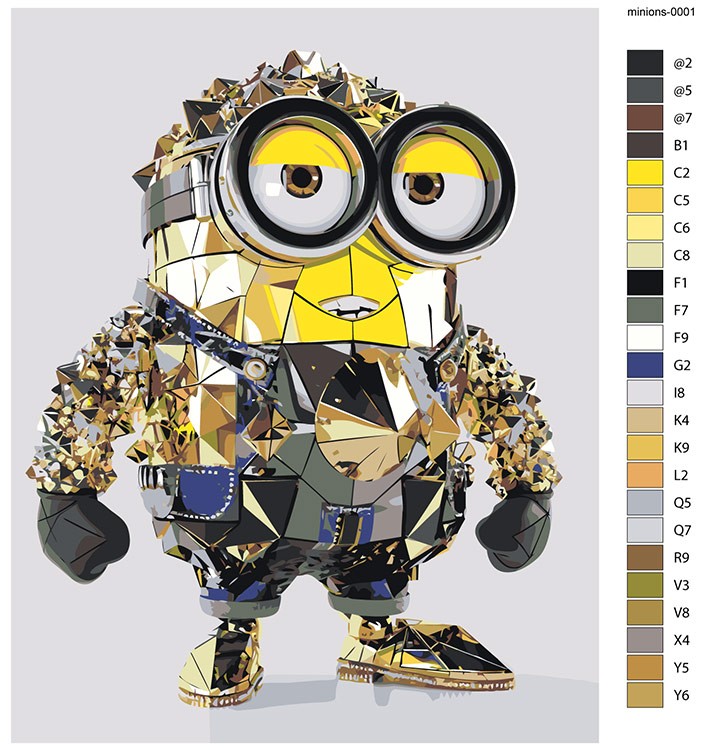 Картина по номерам «Миньоны в золоте, мульт Гадкий я 40х50» — картинка 2