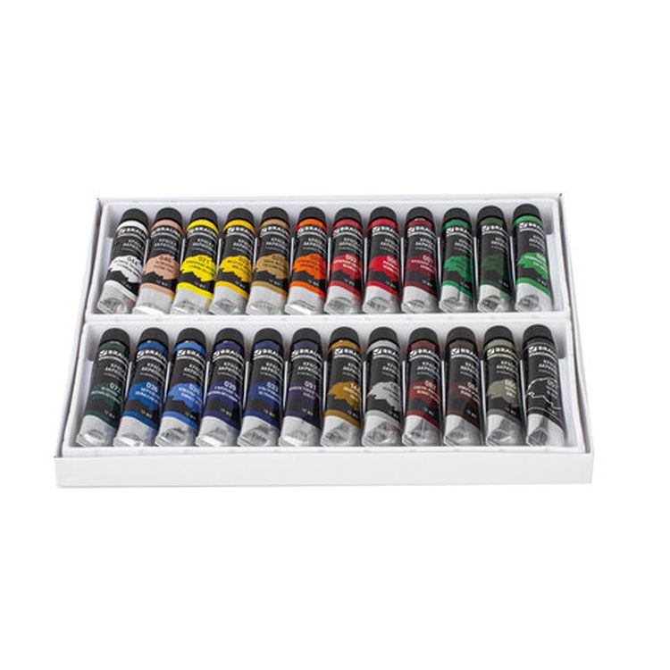 Краски акриловые художественные BRAUBERG ART CLASSIC, набор 24 цвета по 12 мл, в тубах — картинка 2