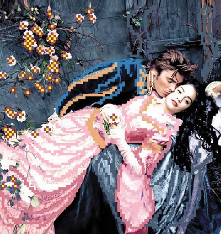 Рисунок на шелке «Ромео и Джульета»