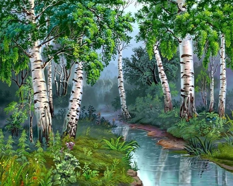 Алмазная вышивка «Летний лес» — картинка 2