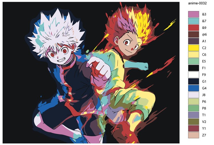 Картина по номерам «Аниме: Яркие герои» — картинка 2