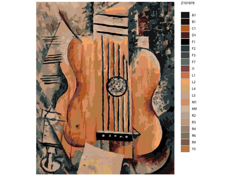 Картина по номерам «Абстрактная гитара» — картинка 2