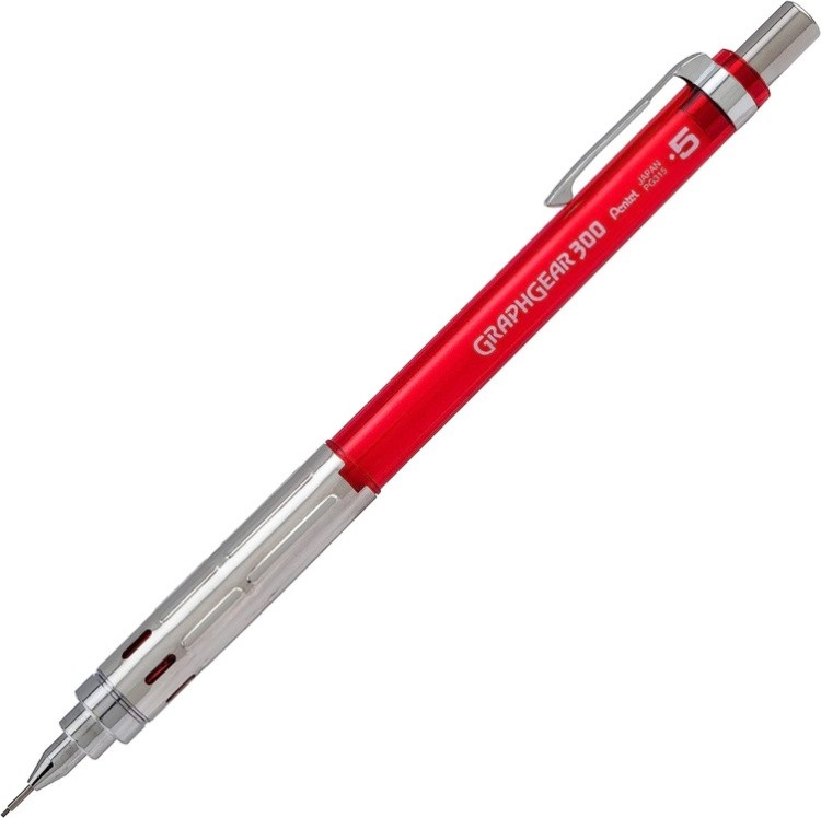 Карандаш Pentel автоматический GraphGear 300, 0.5 мм, красный корпус