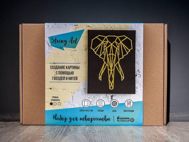 Набор для творчества STRING ART «Слон минимализм» — картинка 2