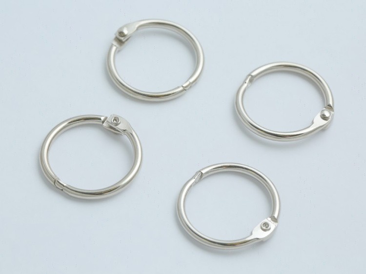 №6 Кольца для блокнотов цвет СЕРЕБРО количество 4 шт. (диаметр 20 мм) — картинка 3