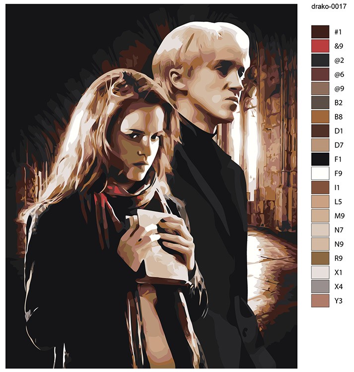 Картина по номерам «Гарри Поттер: Драмиона - Драко Малфой и Гермиона 4» — картинка 2