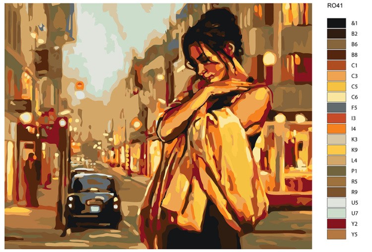 Картина по номерам «Девушка и город» — картинка 2