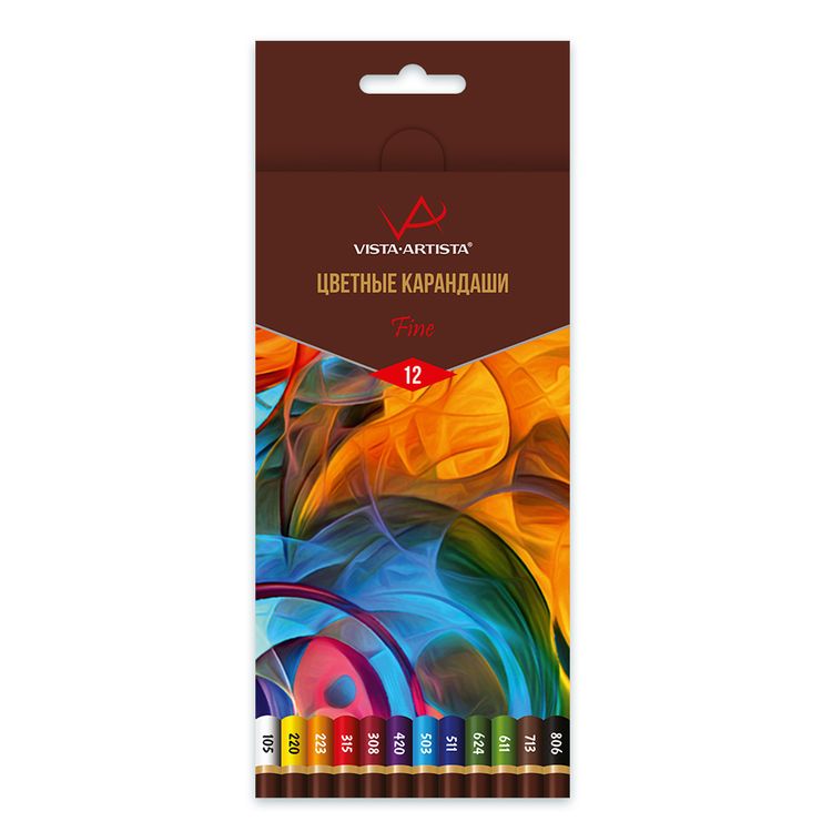 Набор цветных карандашей Vista-Artista Fine, 12 цветов