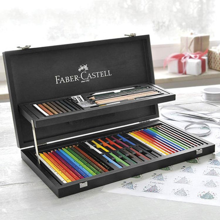 Набор художественный FABER-CASTELL «Art & Graphic Compendium», 54 предмета, деревянный ящик — картинка 4