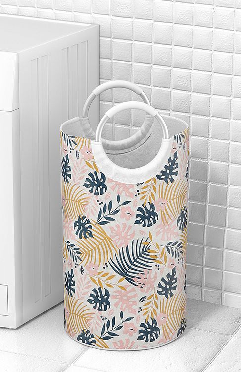 Ткань Лен, 140 г/м², 5 м x 150 см, цвет: розовый, растительный принт, TBY — картинка 7