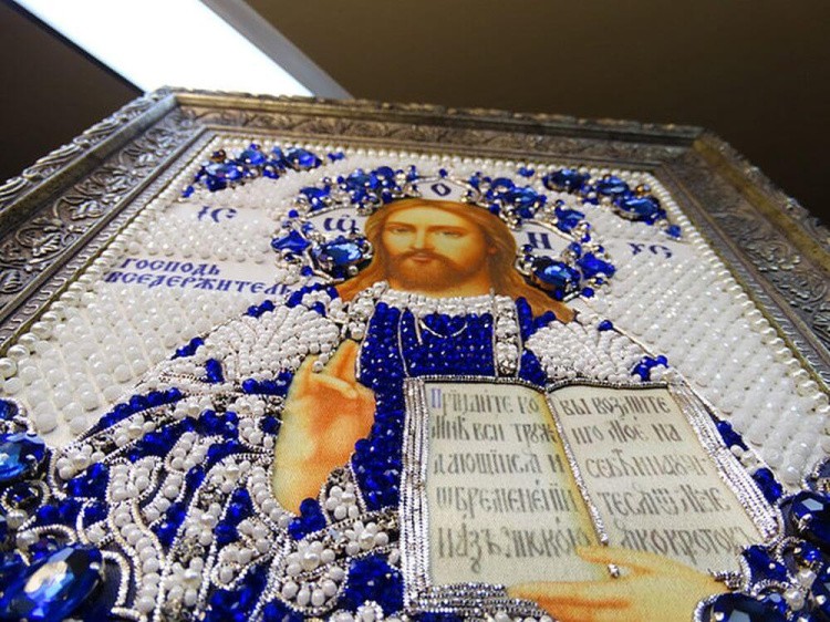 Набор вышивки хрустальными камнями «Вседержитель» (синий) — картинка 2