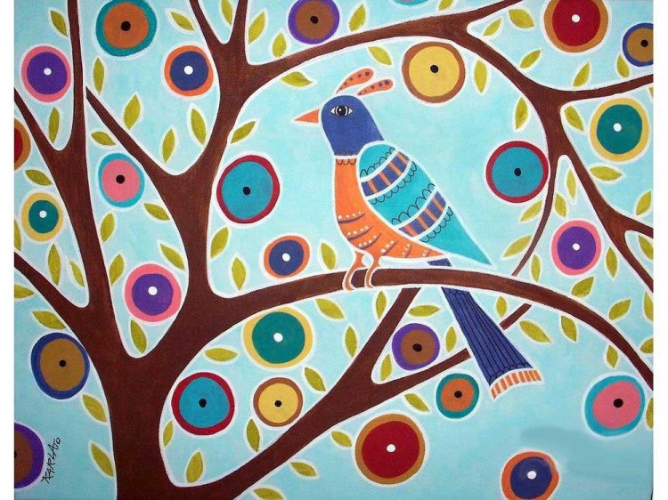 Картина цветным песком «Птица Счастья»