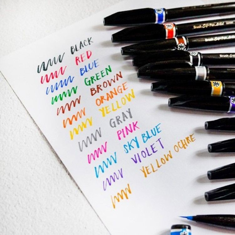 Браш пен Brush Sign Pen Artist, ultra-fine 0,5 - 5 мм, цвет: черный, Pentel — картинка 11