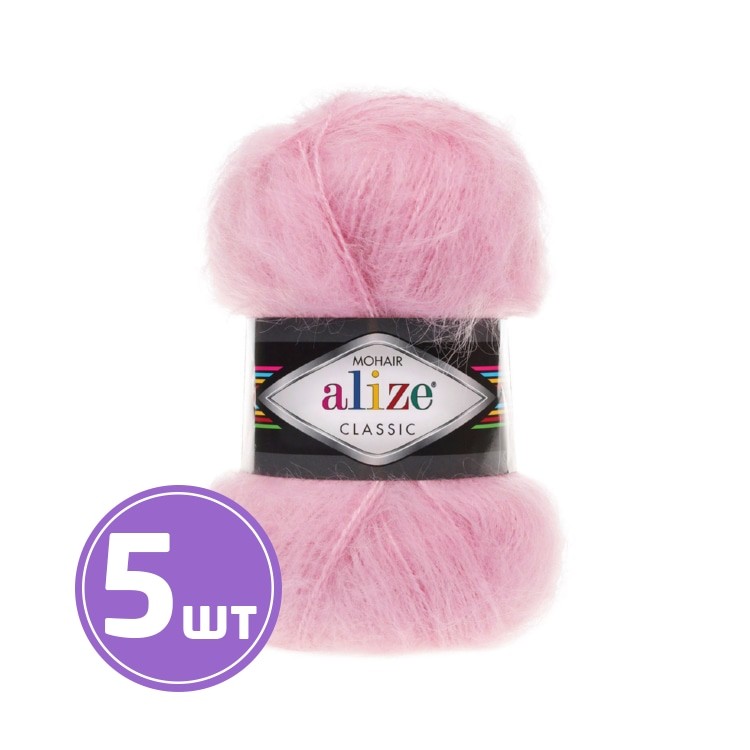 Пряжа ALIZE Mohair classik new (32), светло-розовый, 5 шт. по 100 г