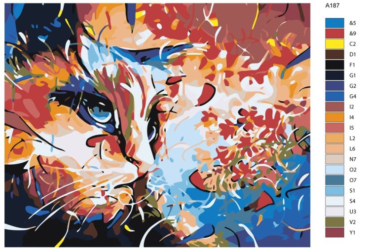 Картина по номерам «Осенний кот» — картинка 2