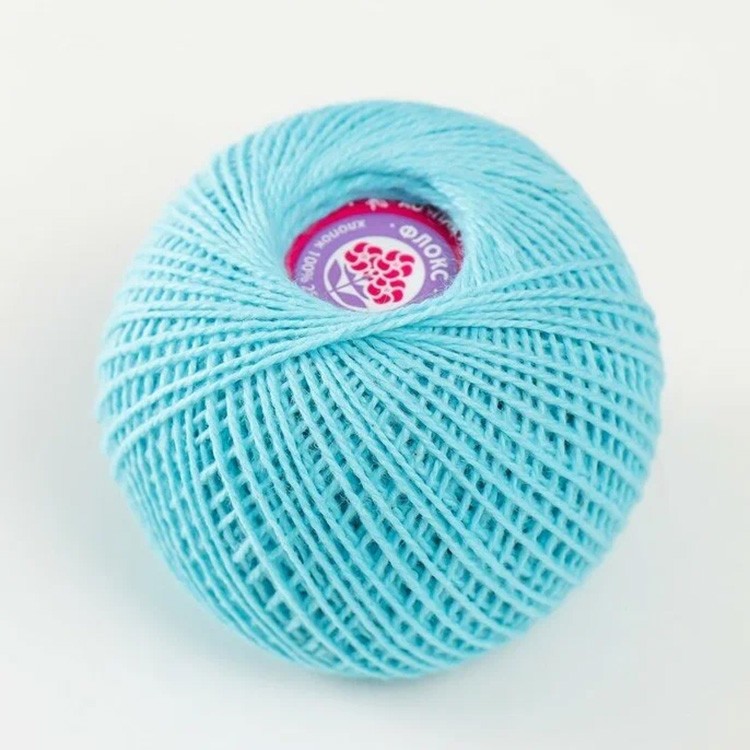 Пряжа ПНК им.Кирова Флокс (2002), ярко-голубой, 5 шт. по 25 г — картинка 2