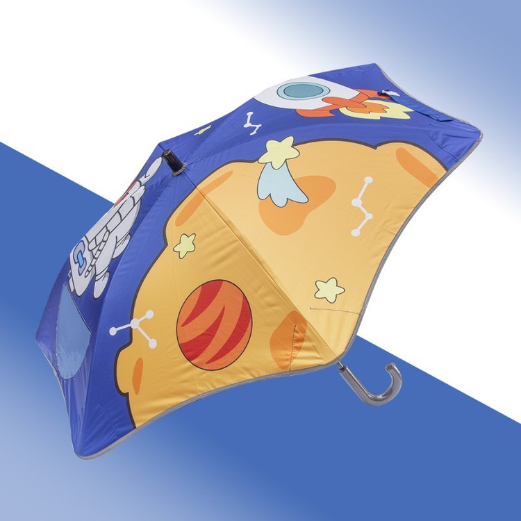 Зонт детский Космические приключения, трость, 6 спиц, механический, антишторм — картинка 2