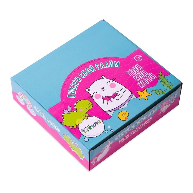 Набор слаймов «Стекло. Котик», в боксе с разными посыпками, 9 шт. по 100 г — картинка 3