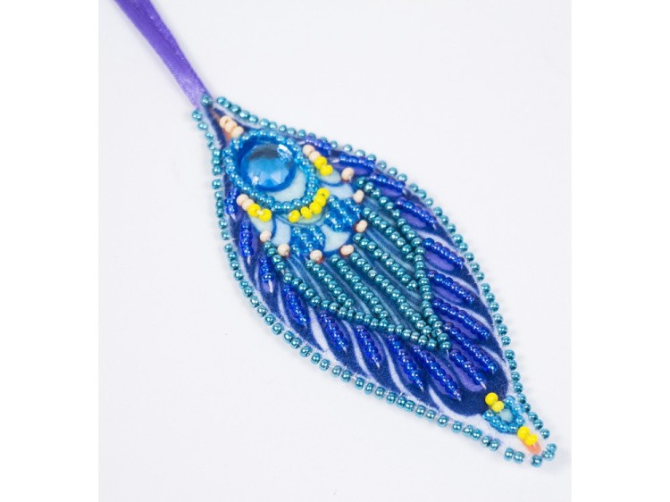 Набор вышивки бисером «Подвеска Перо павлина» — картинка 5