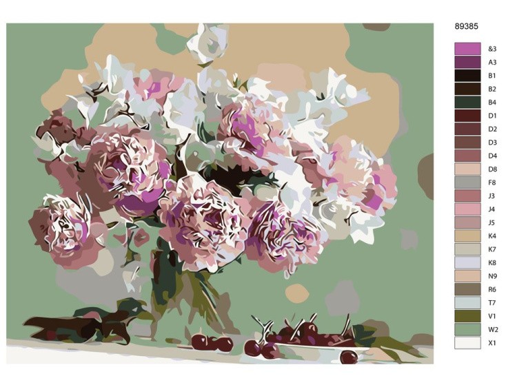 Картина по номерам «Букет в вазе на столе» — картинка 2